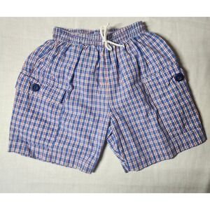 Strasburg Boys Plaid Shorts Elastic Waist Red,‎ White, And Blue Size 4 Vintage